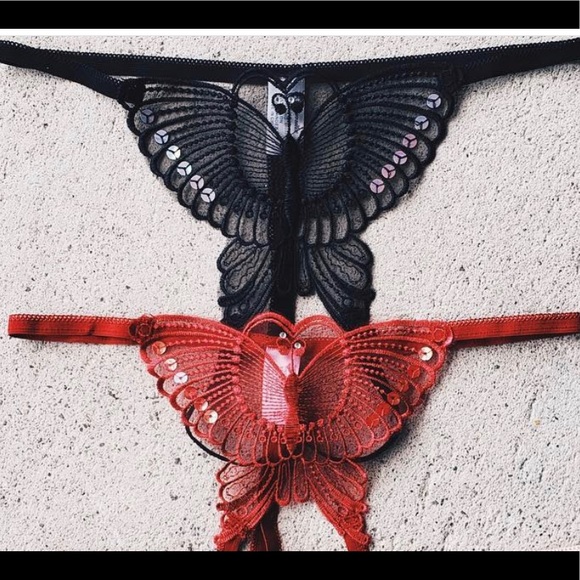 Butterfly Crotchless Thong - Picture 7 of 8